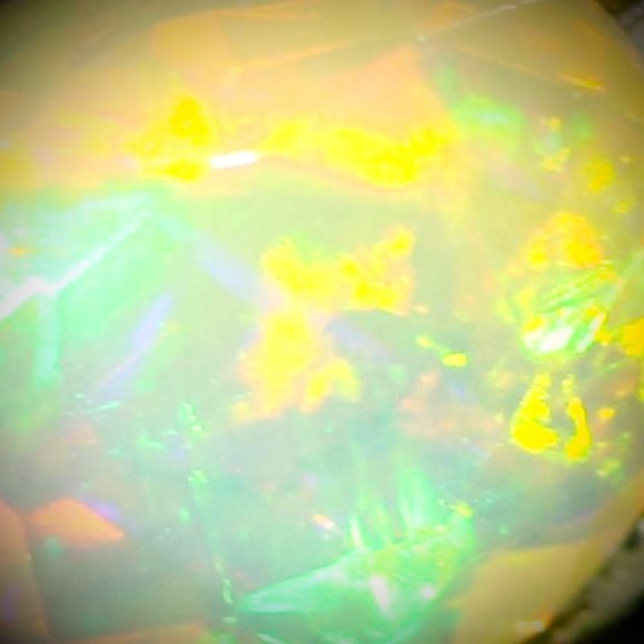 Precious Opal .60ct Rhodium Finish Silver Ring - Picture 3 of 7